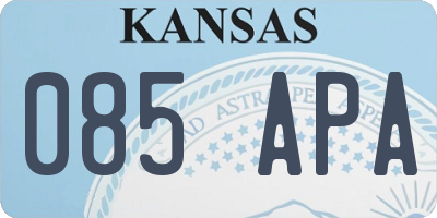 KS license plate 085APA
