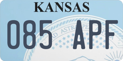 KS license plate 085APF