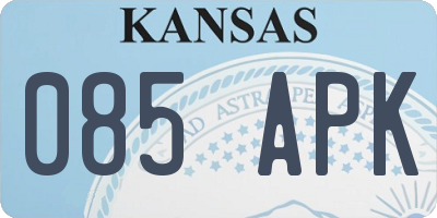 KS license plate 085APK