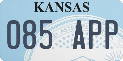 KS license plate 085APP