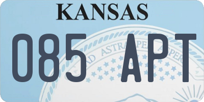 KS license plate 085APT