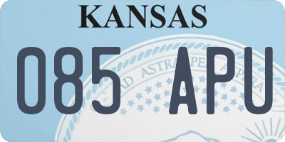 KS license plate 085APU