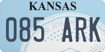 KS license plate 085ARK