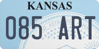 KS license plate 085ART