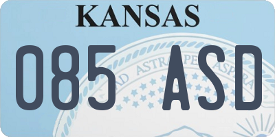 KS license plate 085ASD