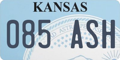 KS license plate 085ASH