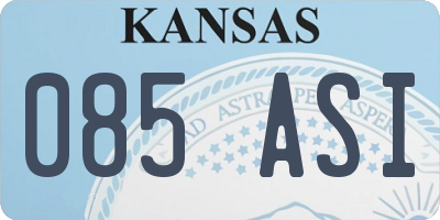KS license plate 085ASI