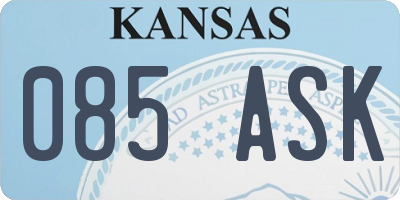 KS license plate 085ASK