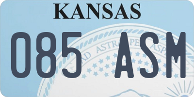 KS license plate 085ASM