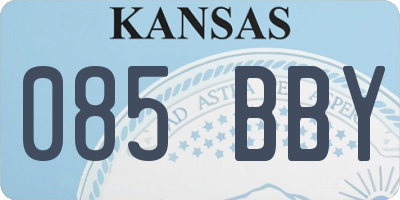 KS license plate 085BBY