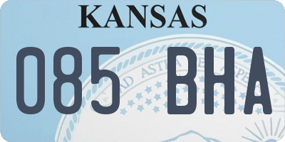 KS license plate 085BHA
