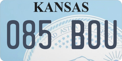 KS license plate 085BOU