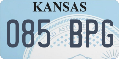KS license plate 085BPG