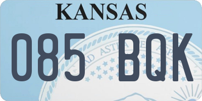 KS license plate 085BQK