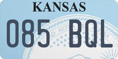 KS license plate 085BQL