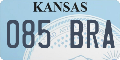 KS license plate 085BRA