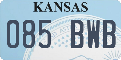 KS license plate 085BWB