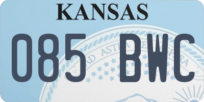 KS license plate 085BWC