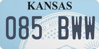KS license plate 085BWW