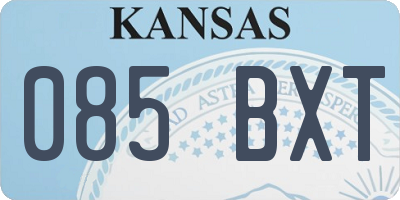 KS license plate 085BXT