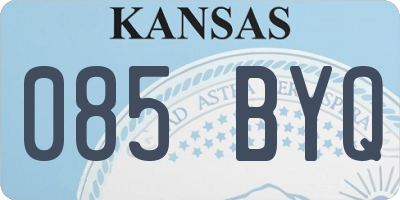 KS license plate 085BYQ