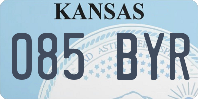 KS license plate 085BYR