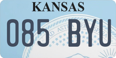 KS license plate 085BYU