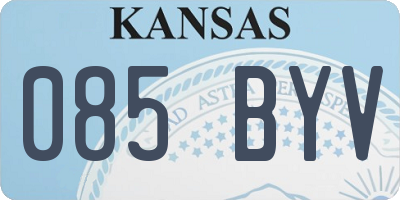 KS license plate 085BYV