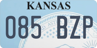 KS license plate 085BZP