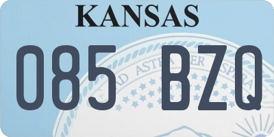 KS license plate 085BZQ