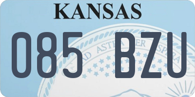 KS license plate 085BZU