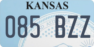 KS license plate 085BZZ
