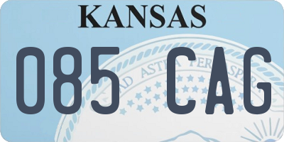 KS license plate 085CAG