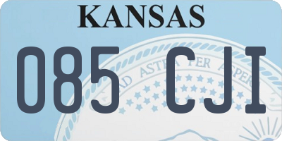 KS license plate 085CJI