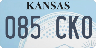 KS license plate 085CKO