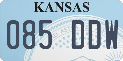 KS license plate 085DDW