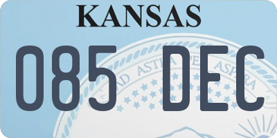 KS license plate 085DEC