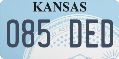 KS license plate 085DED