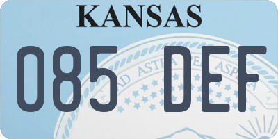 KS license plate 085DEF
