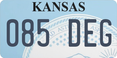 KS license plate 085DEG
