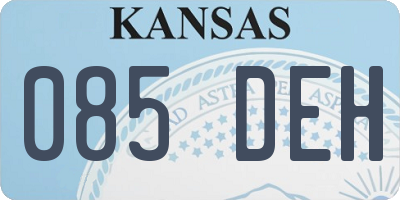 KS license plate 085DEH