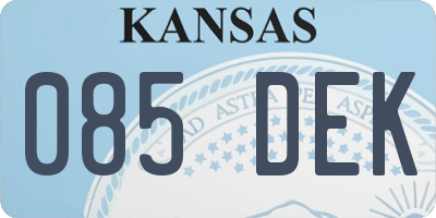 KS license plate 085DEK
