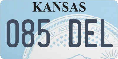 KS license plate 085DEL