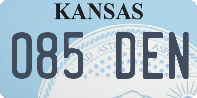 KS license plate 085DEN