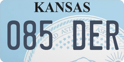 KS license plate 085DER