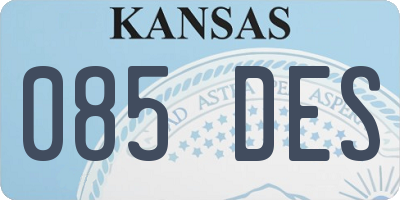 KS license plate 085DES