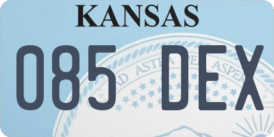 KS license plate 085DEX