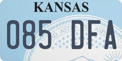 KS license plate 085DFA