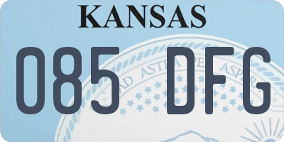 KS license plate 085DFG