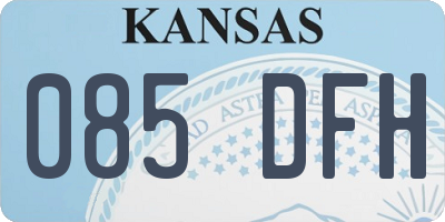 KS license plate 085DFH